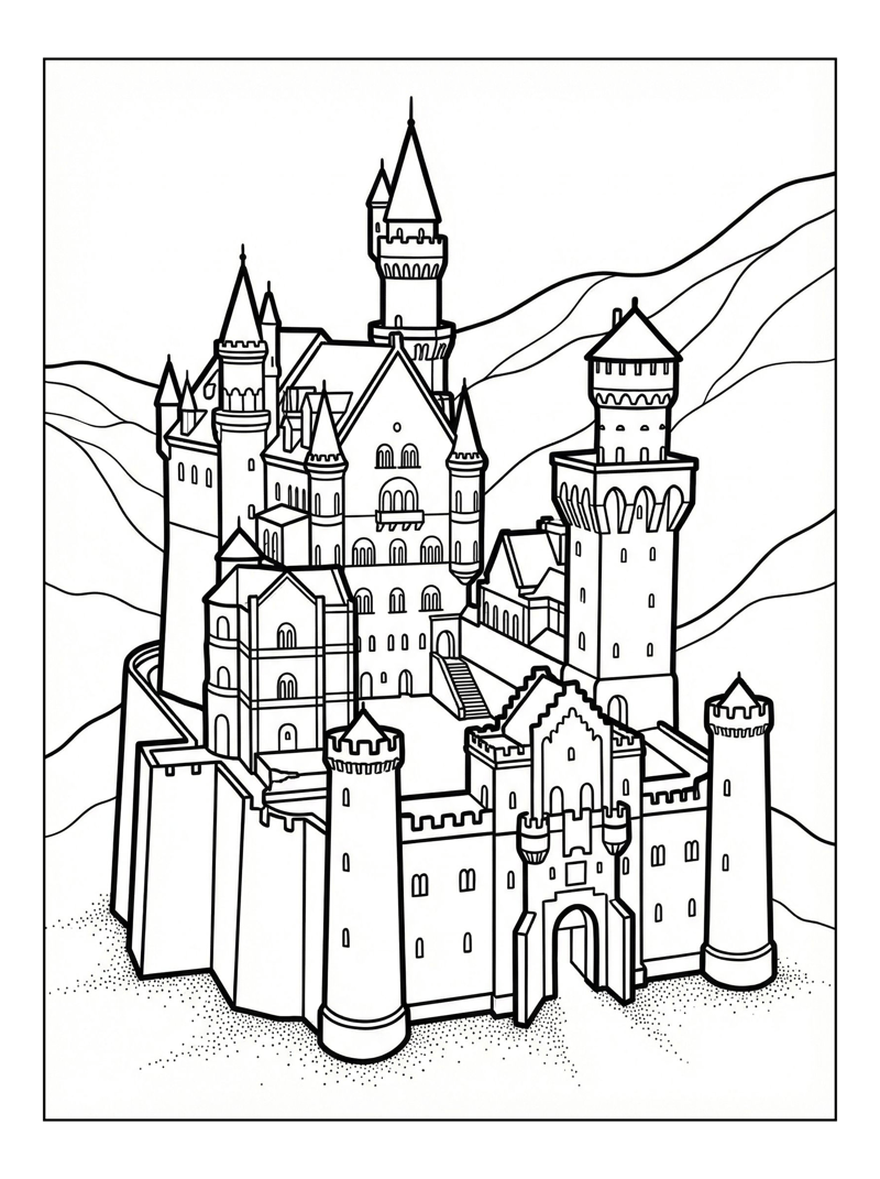 Desert Citadel Shining Among Hills