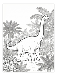 Brachiosaurus Walking Tropical Jungle