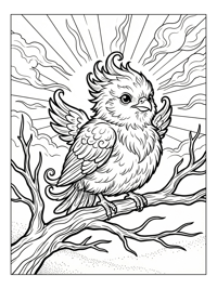 Baby Phoenix Perching Under Sun