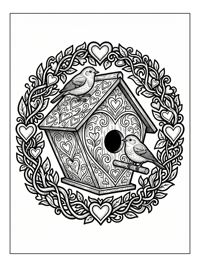 Small Birds At Heart Birdhouse Wreath