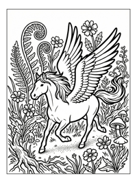 Pegasus Trotting Enchanted Meadow