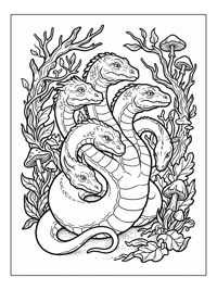 Wise Hydra Looking In Enchanted Forest