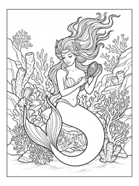 Mermaid Queen Brushing Hair Deep Sea Trench