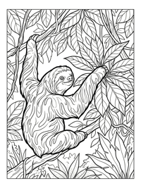 Three-toed Sloth Reaching In Rainforest