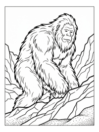 Abominable Snowman Observing Rocky Mountains