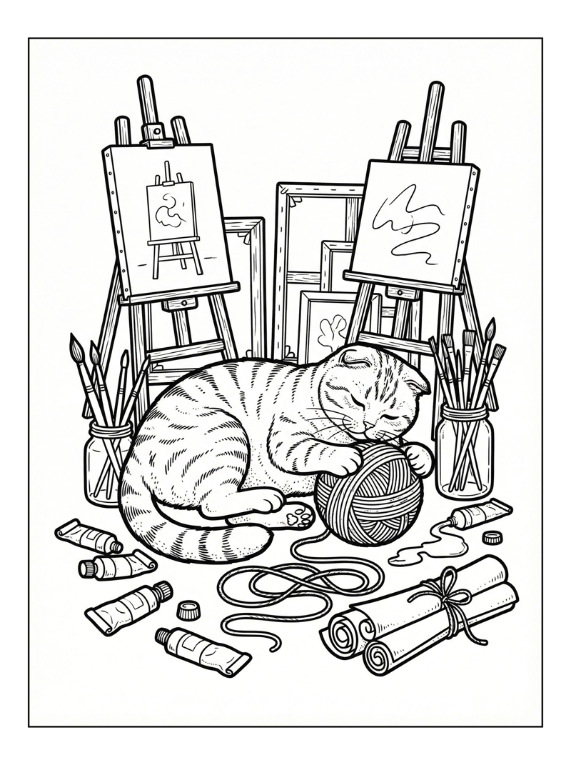 British Shorthair Cat Yarn Art Studio