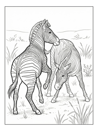 Social Plains Zebras Playing Grasslands
