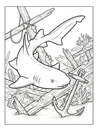 Nurse Shark Swims By Shipwreck