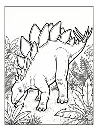 Stegosaurus Grazing In Jungle Clearing