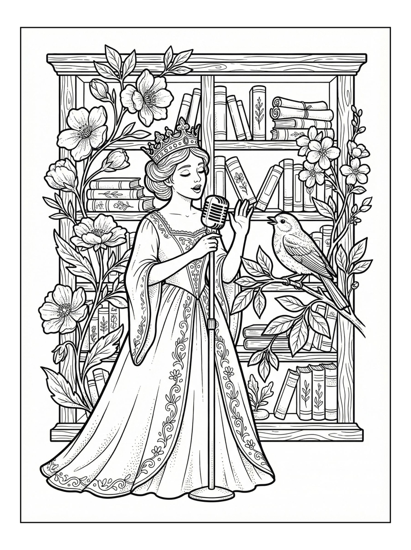 Princess Sings With Songbird Bookshelves