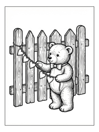 Baby Teddy Bear Strings Heart Bunting
