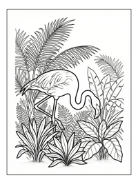 Flamingo Diving Tropical Rainforest
