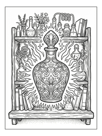 Ornate Bottle Alchemist Shelf