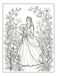 Royal Princess Holds Flower In Garden