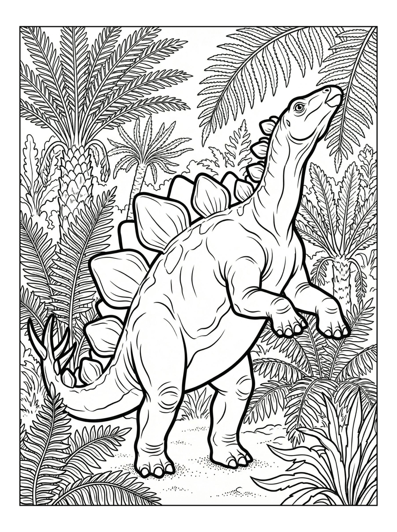 Stegosaurus Hatchling Stretching In Fern Valley