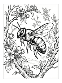 Mason Bee Hovering In Orchard
