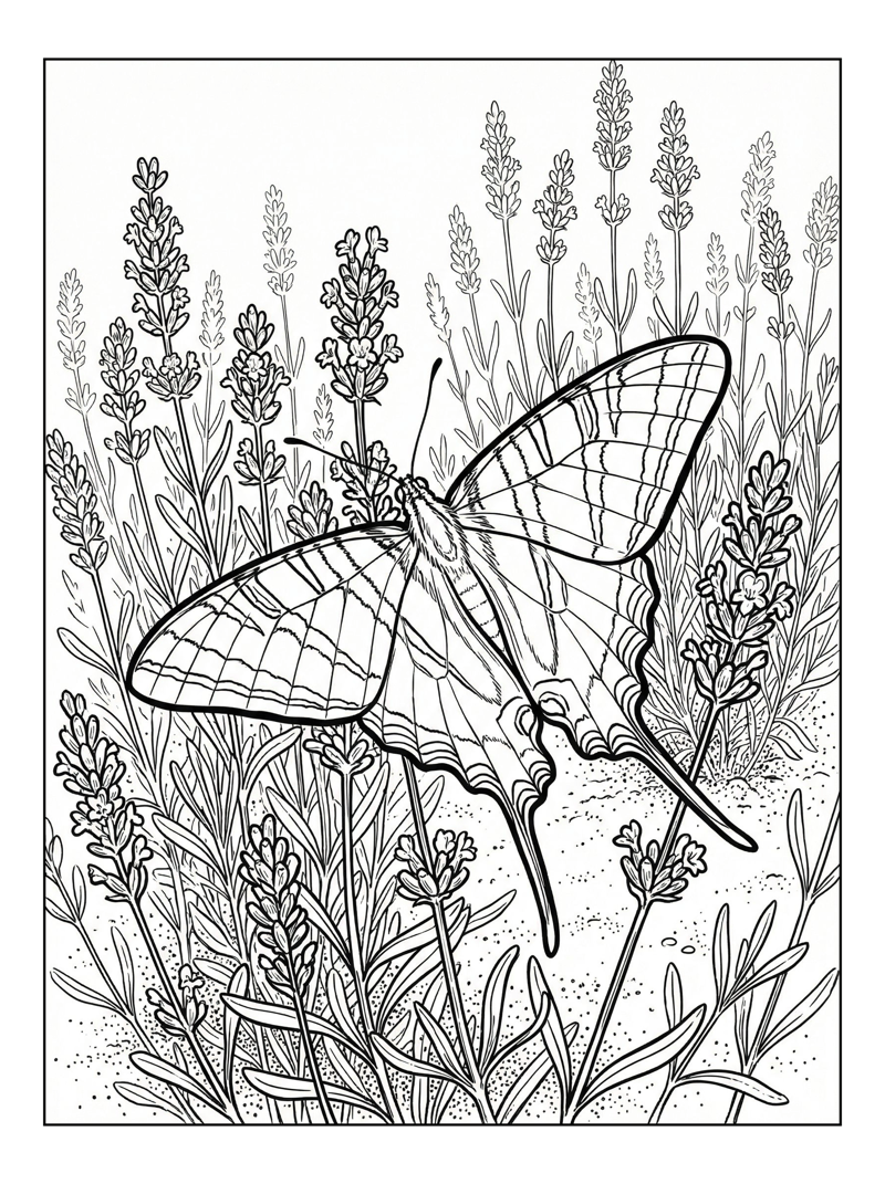 Zebra Longwing Butterfly Migrating Lavender Field