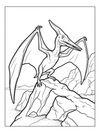 Crested Pterodactyl Sunning On Rocky Outcrop