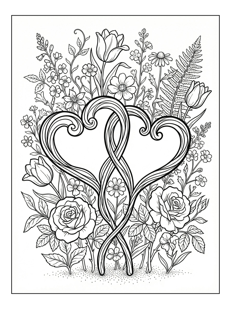 Interlocking Hearts Balancing In Garden