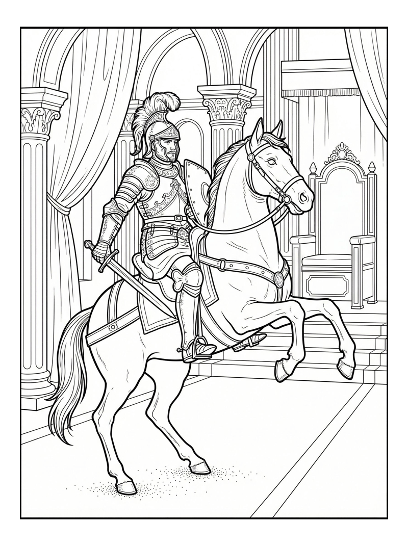 Armored Knight Horse Throne Room
