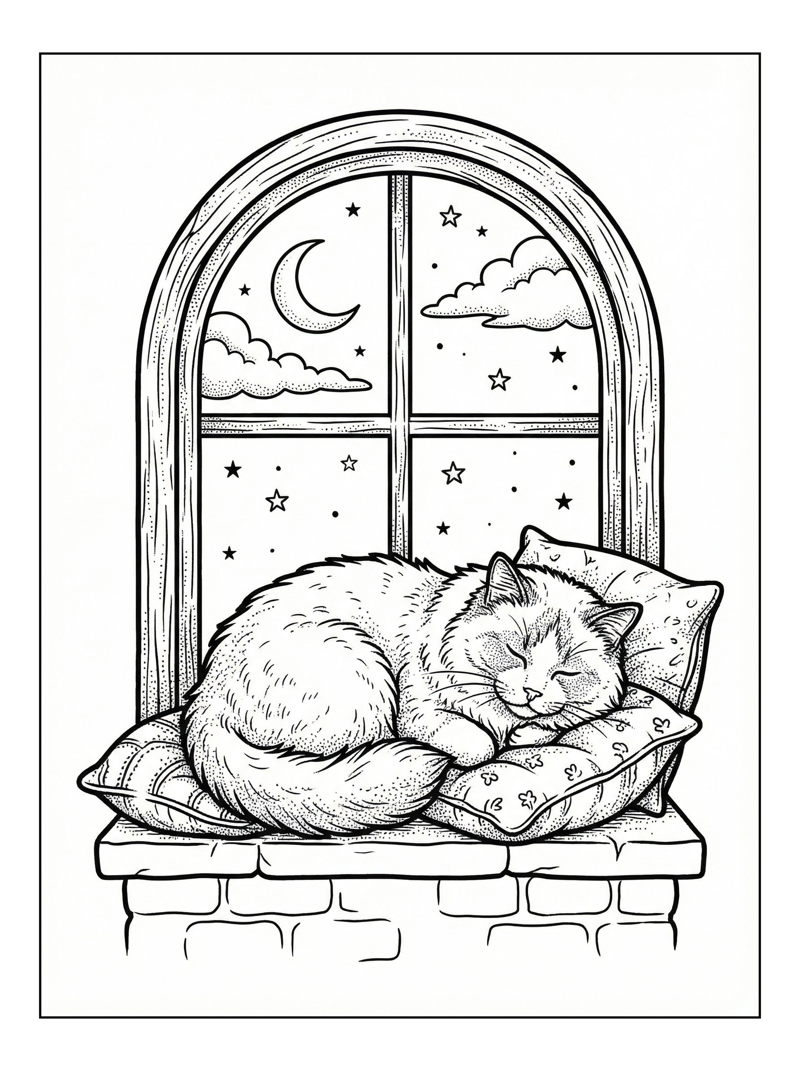 Ragdoll Cat Napping On Window Sill