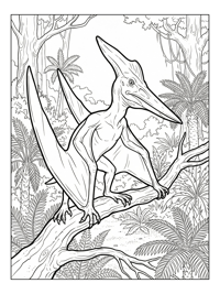Pterodactyl Perching In Jungle