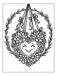 Heart Shaped Succulent Hanging Ribbons