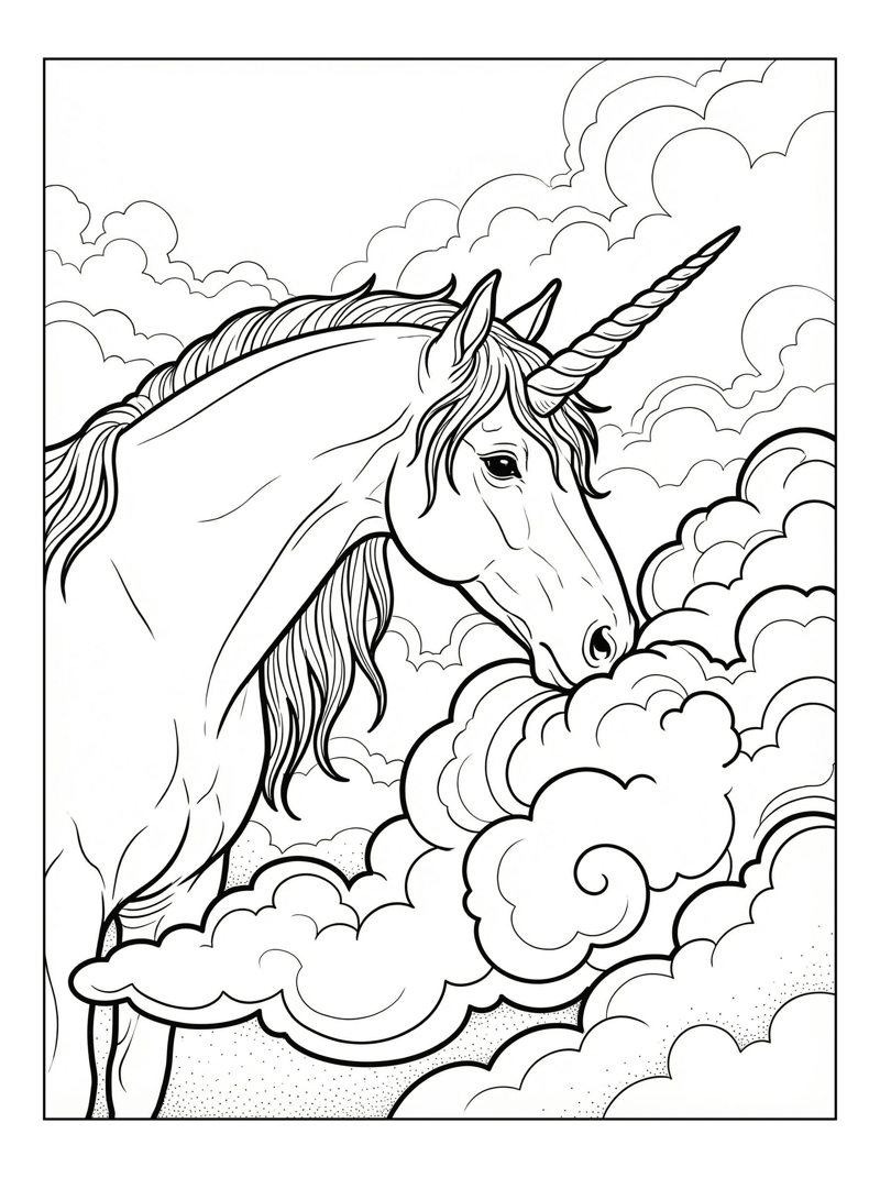 Unicorn Nuzzling Cloud Kingdom