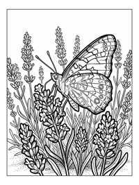Painted Lady Butterfly Sips Lavender Nectar