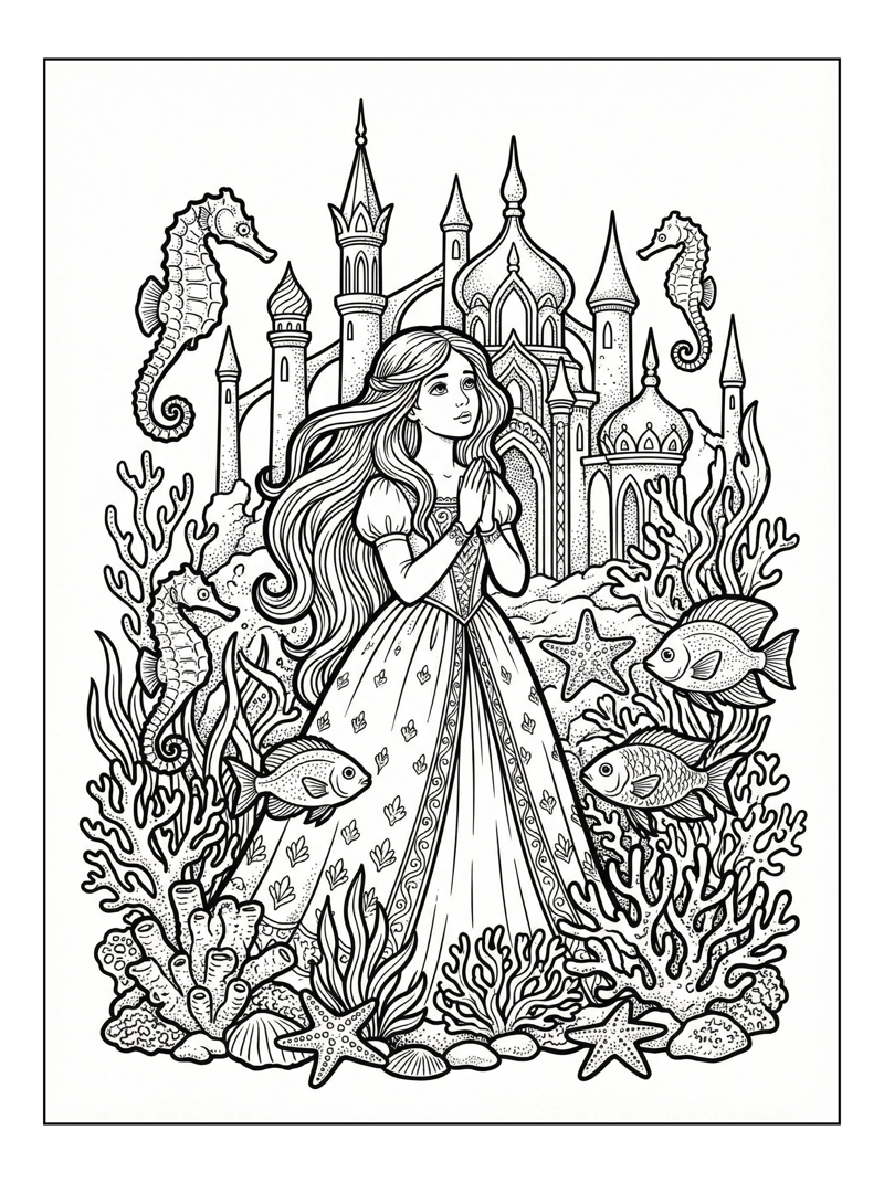 Princess Makes Wish Underwater Palace