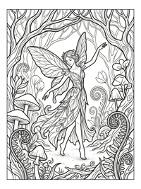 Flower Fairy Dancing In Enchanted Forest