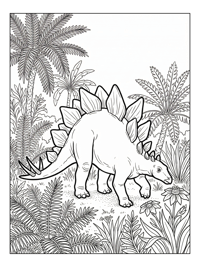 Juvenile Stegosaurus Grazing Lush Meadow