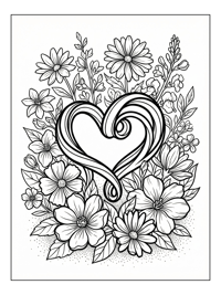 Ribbon Heart Beating In Flower Garden
