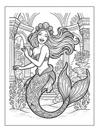 Mermaid Queen Laughing In Underwater Palace