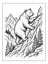 American Black Bear Climbing Mountain Peaks