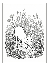 Unicorn Bowing In Rainbow Meadow