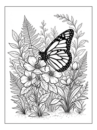 Monarch Butterfly Sipping Nectar Garden