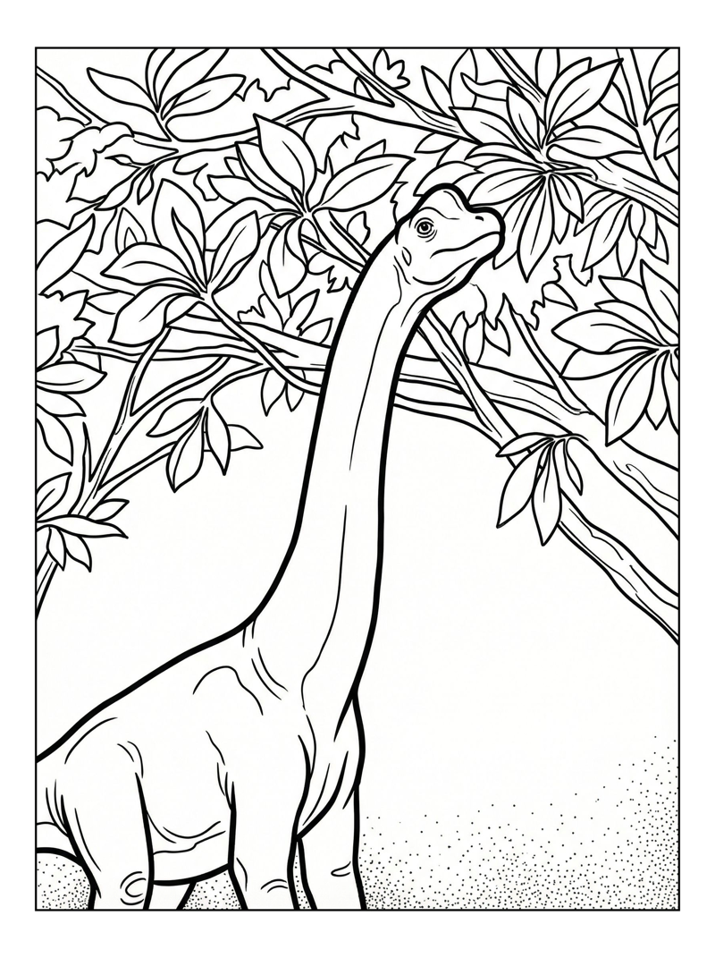 Brachiosaurus Reaching High Tree Canopy