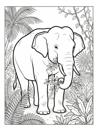 Sri Lankan Elephant Eating Leaves In Jungle