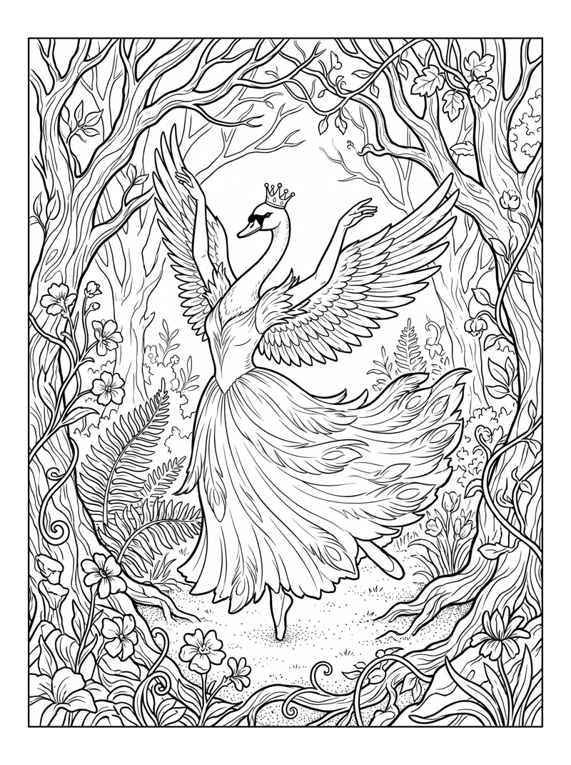 Swan Princess Dancing Enchanted Forest