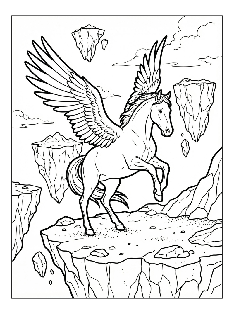 Pegasus Landing On Floating Islands