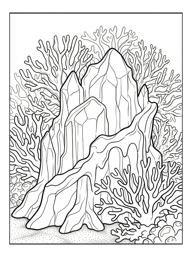 Ice Castle Surrounded By Coral Reef