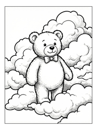 Teddy Bear Stands In Clouds