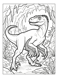 Velociraptor Scanning Ancient Cave