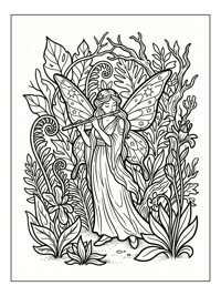 Star Fairy Playing Flute Enchanted Forest