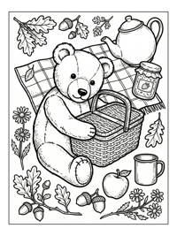 Teddy Bear Picnic Basket Blanket
