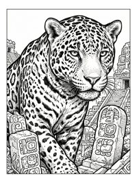 Jaguar Looks Forward Amidst Mayan Ruins