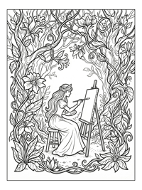 Princess Painting In Enchanted Forest