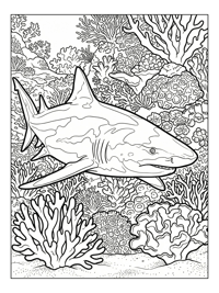 Lemon Shark In Coral Reef