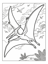 Pterodactyl Soaring Through Jurassic Sky